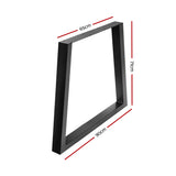 Artiss Metal Table Legs DIY Trapezoid 65X90CM Set of 2 TAB-LEG-TRA-716590-BKX2