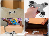 Furniture Moving Dolly, Flexible Wheels, Grey Carbon Steel, for Home V1369-AZ3-W-17323