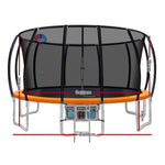 Everfit 16FT Trampoline for Kids w/ Ladder Enclosure Safety Net Rebounder Orange TRAMPO-C-C16-OR-ABC