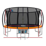 Everfit 16FT Trampoline for Kids w/ Ladder Enclosure Safety Net Rebounder Orange TRAMPO-C-C16-OR-ABC