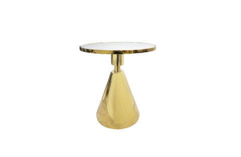 Glam Gold 50cm Side Table - White Marble V292-ST-GLAM-GOLDBASE