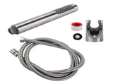 3Pcs/Set Stainless Steel Hand Shower Brushed Round Single Shower Head with Hose Fixed Holder V1294-YM0714-3112210093011