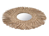 Straw Weaving Wall Mirror Retro Beautiful Woven Wall Hanging Mirror for Dorm Room Decoration Nature V1294-YM0703-3115230038512