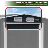 Wallaroo 10x8ft Zinc Steel Garden Shed with Open Storage - Black GSS-BSW-108O-BK