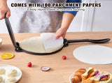 250mm Cast Iron Tortilla Press Heavy Duty Tortilla and Roti Maker Pre Seasoned Tortilladora with 100 V767-VVR-SYSBBY10YCZTXI1RSV0