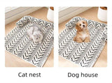 Grey Plush Pet Bed Mat - 60 x 80 cm Polyester Fibre - Thickened Soft Cushion, Scratch Resistant V888-ELOSUNG47418