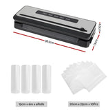 Devanti Food Vacuum Sealer Machine Sealing Cutter 4 Modes Storage Bags 4 Rolls FVS-32-BAG-15X2