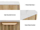 Artiss TV Unit & Chest of Drawers Set Solid Wood Legs Pine FUR-Z-TV-CDR-WD-AB