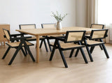 Levede 6x Black Wicker Armchair Dining Chair CH1101-BKX6