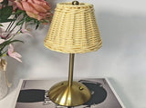 Cordless Boho Rattan Table lamp, Rechargeable Battery, Brightness Dimmable, Rattan Shade, for V1192-AZ-W-33810