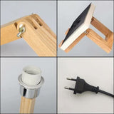 Creative Robot Table Lamp, Height Adjustable, Can Hold Books, Wooden Bedside Lamp, Fabric Shade, E27 V1188-ZXY-117-0059