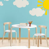 Keezi 3PCS Kids Table and Chairs Set Activity Toy Play Desk BENT-B-KID-TAB01-NT-WH