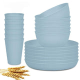 Wheat Straw Dinnerware Set Unbreakable Dinner Plates BPA-Free Dinnerware - Beige - Size 01 V1106-122-43975-BEG-01