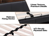 Artiss Double Bed Frame with Gas Lift Storage LED Lights Charging Station Headboard with Open Shelf BFRAME-I-POLA-D-BK-ABC