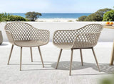 Gardeon 4PC Outdoor Dining Chairs PP Lounge Chair Patio Furniture Garden Coffee ODF-CHAIR-PP130-CO-4X