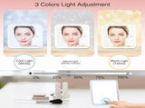 Portable LED Makeup Case with Mirror Rechargeable 3-Color Light, 6 Adjustable Dividers, Brush Roll V1107-CS-LEDHZXF