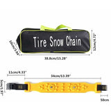 10 pcs Snow Socks 185-225 Mm, Yellow Snow Chains, Adjustable Emergency Traction Cables Anti-Slip V1188-MS-227-1716