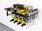 CARLA HOME 2-Tier Power Tool Rack Organizer Wall Mount with Drill Holder & Wrench Hooks for Cordless LSB-36223