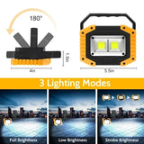 30W Rechargeable LED Work Light, 2000 Lumen Portable USB Battery Lamp with 3 Modes for Camping, V1189-LC-HW-00500