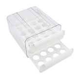 Egg Drawer Double Layer Transparent 32 Lattice Large Capacity Egg Storage Box for Refrigerator White V1294-YM0716-3118220147113