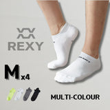 4X Rexy Seamless Sport Sneakers Socks Medium Non-Slip Heel Tab MULTI COLOUR V274-GM-RXSPSK-M4-MUT