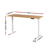 Artiss Standing Desk Height Adjustable 140cm Ergonomic Office Desk Oak HASD-ET156E-WHWD