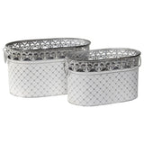 Set 2 French Country Oval Planter / Storage 40cm V637-13306PLN
