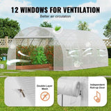 Walk-in Tunnel Greenhouse, 19.4x9.7x6.5 ft Hoop House Greenhouse Tunnel, Plant Hot House with V952-SDXWS20X10X78IHE2V0