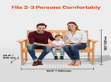 Outdoor Bench, 128 cm, 363 kg Weight Capacity for 2-3 Persons, Weatherproof Plastic Frame with V952-GYZYSLYMSSTBEEBDW001V0
