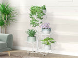 White Practical Plant Stand Wrought Iron Flower Pot Holder Corner Plant Shelf Organize V767-XJJ467-WT-G2