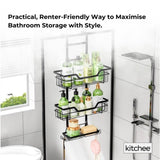 Kitchee 3 Tier Shower Caddy Over Door Bathroom Hanging Shelf Storage Rack Black V238-SUPDZ-41319004242000