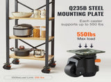 Leveling Casters, Set of 4, 1000 kg Total Load Capacity, 63.5 mm, Heavy Duty with Upgraded Handle V952-DJJLBSDJPBS4EN0Q3V0