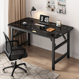 SOGA 2X 120x60x75cm Black Foldable Computer Study Table Easy Assembly Desk No Chair COMTABLEF2X2