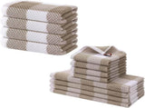 Homaxy 100% Cotton Waffle Weave Check Plaid Kitchen Towels, 13 x 28 Inches, 4-Pack, White & Black V1258-DP02-F-159