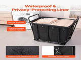 Laundry Cart, Rolling Grocery Utility Cart with Waterproof Liner & Swivel Wheels, 118 KG Large Load V952-XYC2LKSJSCL04UN2C001V0