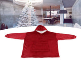 Hooded Blanket Fleece Flannel Hoodie Warm Clothes with Pocket Oversized Free SizeRed V1294-YM0901-3117200157811