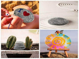 9Pcs Flat Grey Stones River Rocks for Craft Painting Aquarium and Outdoor Use V1366-AZ2-W-26156
