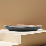 3 Pieces Reactive Glazed Ceramic Organic Fine Dinner Set with Plate and Bowl EARTHY BLUE BROWN V274-HA-LA-P0024302-BN