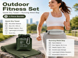 Outdoor Sports Combo Set - Green Microfiber Quick Dry Cooling Towel and Grey Lightweight Running V888-ELOSUNG53867
