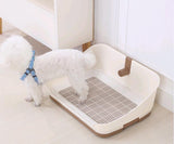 YES4PETS Medium Portable Dog Potty Training Tray Pet Puppy Toilet Trays Loo Pad Mat With Wall Brown V278-BP301-PET-POTTY-BROWN