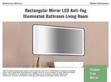 Rectangular Mirror LED Anti-Fog Illuminated Bathroom Living Room V63-840661