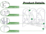 5PCS Decorative Garden Fence Folding Patio Fences Rustproof 59.5x62cm Landscape V767-XJJ516-WT-G2