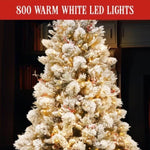 7.5ft 229cm Snowy Bedford Christmas Tree 1012 tips 800 LED Lights 112_NATSB112