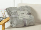200 x 360cm Grey Pineapple Grid Plush Sofa Blanket for 4 Seater - Soft Thick Flannel Jacquard Throw, V888-ELOSUNG55494-5