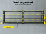 Giantz 4Mx1.8M Garage Shelving Warehouse Rack Black WR-F-20186-200BK-ABCX2