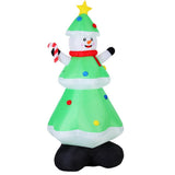 Jingle Jollys Christmas Inflatable Snowman Tree 2.75M Height LED Decorations Illuminated XMAS-INF-SNOWTREE-9FT