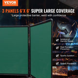 VEVOR Welding Screen with Frame 3 Panel 6' x 6' Welding Curtain Screen 12 Wheels V952-SMSHJPF6X6YCKQEXGV0