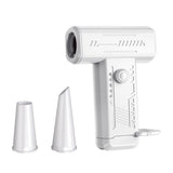 2-in-1 Electric Air Duster 130000 RPM Mini Blower with LED Light for Camping Home Car White V1263-JX-7126-1