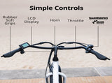 VALK Electric Fat Tyre Cruiser Bike, Step-Through eBike with Throttle, Tektro Hydraulic Brakes, V219-BIKFATVAF5WA