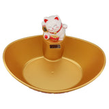 Gold Ingot Solar Energyy Cat Ornament Solar Wealth Welcome Waving Hand Fortune Cat Statue Good V1294-YM0901-3115230106311